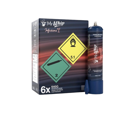 6 x Mr Whip Infusions 640g Cylinders N2O Cream Chargers (Case)